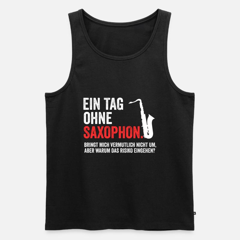 Saxophon - Männer Premium Bio Tank Top - Schwarz