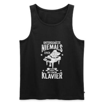 Klavier Piano - Männer Premium Bio Tank Top - Schwarz - Vorne - Michal (187cm)