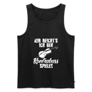 Kontrabass - Männer Premium Bio Tank Top - Schwarz - Vorne - Michal (187cm)