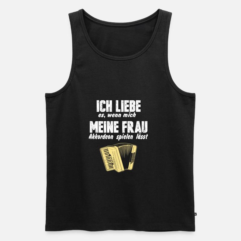 Akkordeon - Männer Premium Bio Tank Top - Schwarz