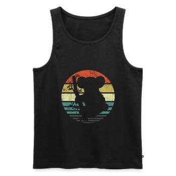 Koala Retro - Men's Premium Organic Tank Top - black - Front - AI Model Male 178 light (178cm)