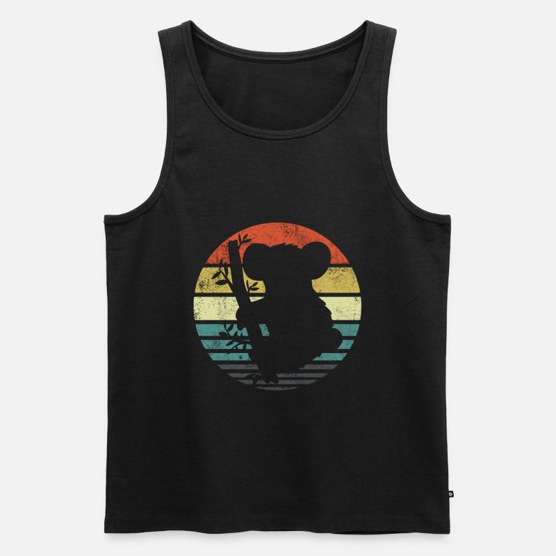 Koala Retro - Männer Premium Bio Tank Top - Schwarz