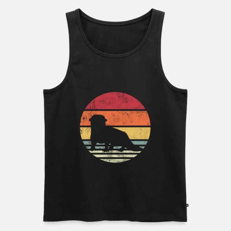Otter Retro - Männer Premium Bio Tank Top - Schwarz