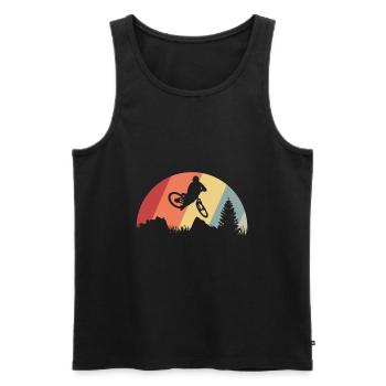 Mountain bike retro - Men's Premium Organic Tank Top - black - Front - AI Model Male 178 light (178cm)