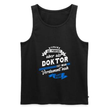 Doktor Doktortitel Doktorarbeit - Männer Premium Bio Tank Top - Schwarz - Vorne - AI Model Male 178 light (178cm)