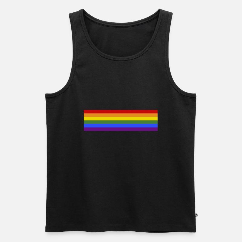 Regenbogenfahne - Männer Premium Bio Tank Top - Schwarz