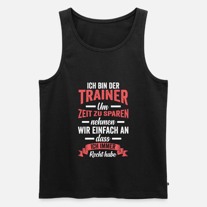 Fußball Trainer - Männer Premium Bio Tank Top - Schwarz