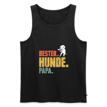 Hunde Papa Hund Vater Vatertag - Männer Premium Bio Tank Top - Schwarz - Vorne - Michal (187cm)
