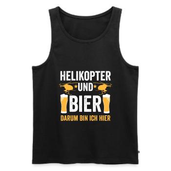 Helikopter Bier - Männer Premium Bio Tank Top - Schwarz - Vorne - Michal (187cm)