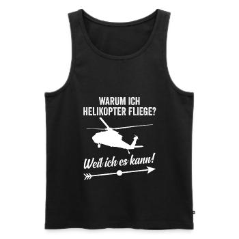Helikopter Flug - Männer Premium Bio Tank Top - Schwarz - Vorne - Michal (187cm)