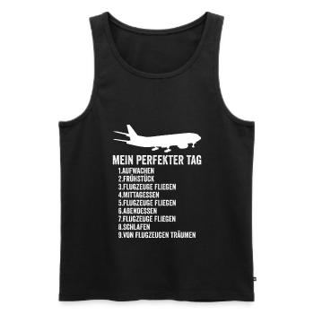 Flugzeug Fliegen Urlaub - Männer Premium Bio Tank Top - Schwarz - Vorne - Michal (187cm)