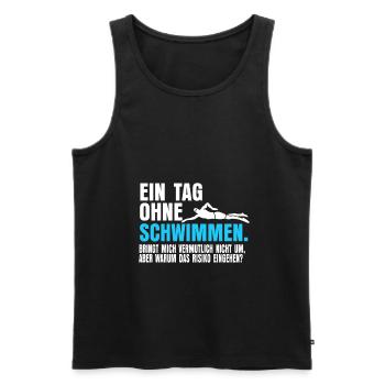 Schwimmen Schwimmlehrer - Männer Premium Bio Tank Top - Schwarz - Vorne - Michal (187cm)
