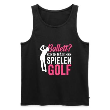 Golf Golferin - Männer Premium Bio Tank Top - Schwarz - Vorne - Michal (187cm)