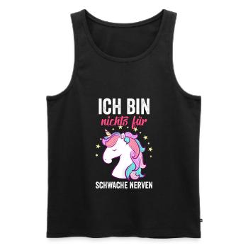 Ich bin nichts für Schwache Nerven - Männer Premium Bio Tank Top - Schwarz - Vorne - Michal (187cm)