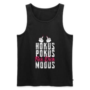 Hokus Pokus Fick Dich Modus Lustig - Männer Premium Bio Tank Top - Schwarz - Vorne - Michal (187cm)