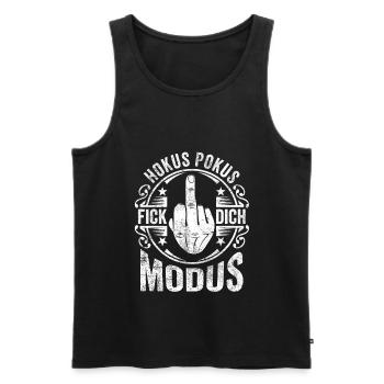 Mittelginger Hokus Pokus Fick Dich Modus - Männer Premium Bio Tank Top - Schwarz - Vorne - Michal (187cm)