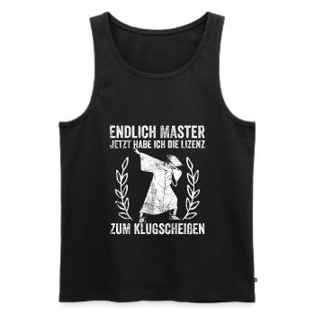 Master Student Abschlussfeier - Männer Premium Bio Tank Top - Schwarz - Vorne - AI Model Male 178 light (178cm)