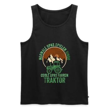 Traktor Opa Landwirt Bauer - Männer Premium Bio Tank Top - Schwarz - Vorne - AI Model Male 178 light (178cm)