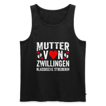 Zwillinge Mama Mutter Muttertag Geburt - Männer Premium Bio Tank Top - Schwarz - Vorne - Michal (187cm)