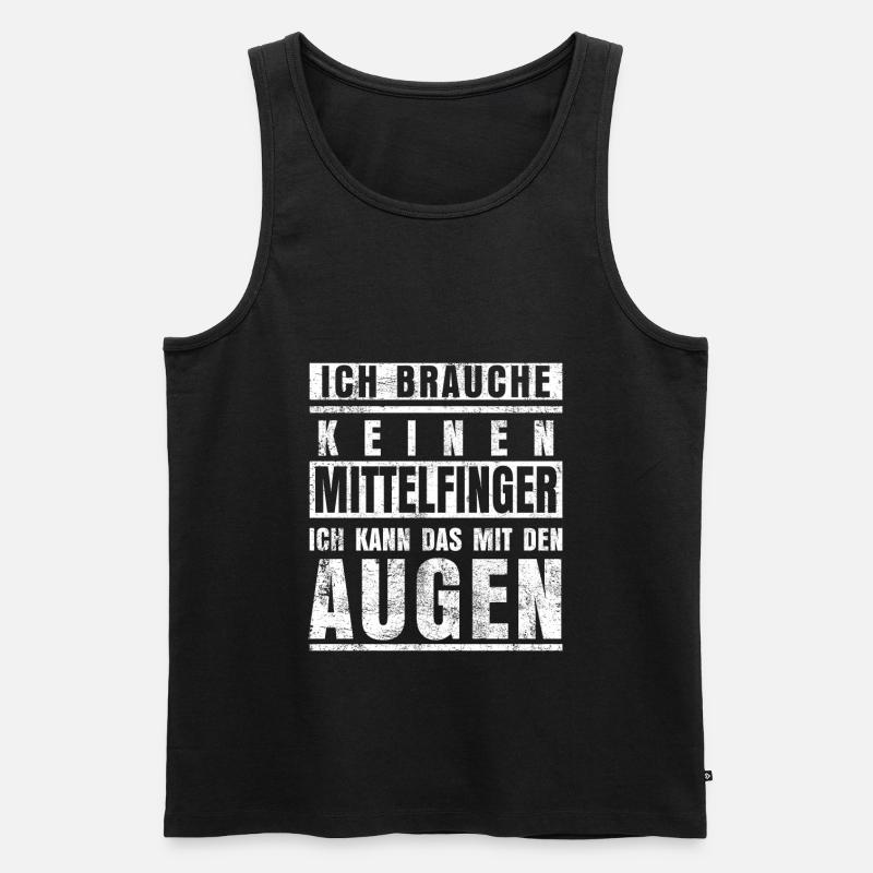 Mittelfinger Lustiger Spruch Sarkasmus - Männer Premium Bio Tank Top - Schwarz