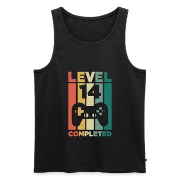 14th birthday gamer level 14 gift - Men's Premium Organic Tank Top - black - Front - Michal (187cm)
