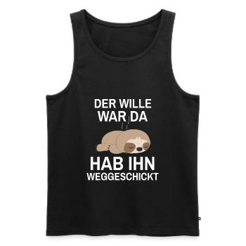 Faultier Chiller Morgenmuffel Langschläfer - Männer Premium Bio Tank Top - Schwarz - Vorne - Michal (187cm)