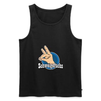 Schweigefuchs Sprüche für Lehrer und Lehrerinnen - Männer Premium Bio Tank Top - Schwarz - Vorne - Michal (187cm)