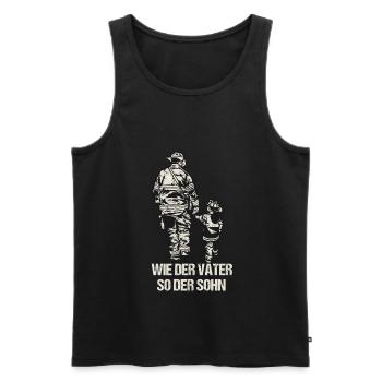 Cadeau père fils pompier - Débardeur bio Premium Homme - noir - Devant - Michal (187cm)