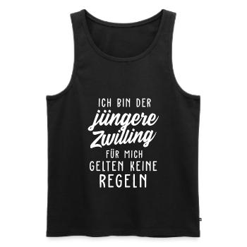 Jüngere Zwilling Zwillinge Geschwister Babys - Männer Premium Bio Tank Top - Schwarz - Vorne - Michal (187cm)