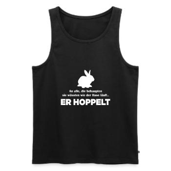 Der Hase Hoppelt Lustiger Witz Perfektes Geschenk - Männer Premium Bio Tank Top - Schwarz - Vorne - Michal (187cm)