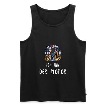 Ich bin der Motor - Lustiger Fahrrad Spruch - Männer Premium Bio Tank Top - Schwarz - Vorne - Michal (187cm)