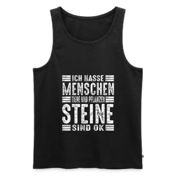 Sorry Hab Nicht Zugehört - Männer Premium Bio Tank Top - Schwarz - Vorne - Michal (187cm)
