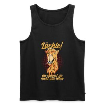 Lächle! du kannst sie nicht alle töten - Männer Premium Bio Tank Top - Schwarz - Vorne - Michal (187cm)