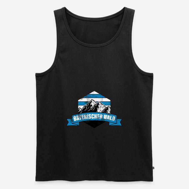 Bayerischer Wald - Lustig bayerisch - Männer Premium Bio Tank Top - Schwarz