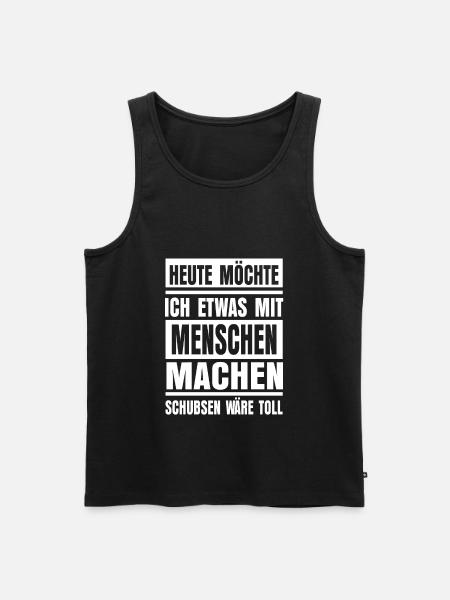 Ich Hasse Menschen Lustiger Spruch - Männer Premium Bio Tank Top - Schwarz