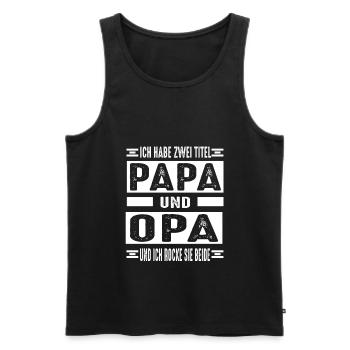 Opa Vater Uropa - Männer Premium Bio Tank Top - Schwarz - Vorne - Michal (187cm)
