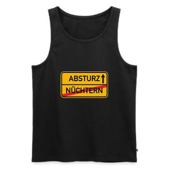Absturz Funshirt als cooles Trinkshirt - Männer Premium Bio Tank Top - Schwarz - Vorne - Michal (187cm)
