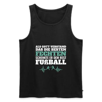 Fechten Fechter Verein Fußball Herzschlag Frequenz - Männer Premium Bio Tank Top - Schwarz - Vorne - AI Model Male 178 light (178cm)