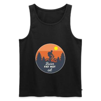 Brûler les graisses et non l'huile | pour les cyclistes - Débardeur bio Premium Homme - noir - Devant - Michal (187cm)
