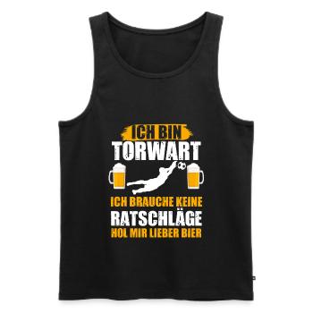Torwart Bier Feiern Torhüter Fußballteam Lustige S - Männer Premium Bio Tank Top - Schwarz - Vorne - AI Model Male 178 light (178cm)