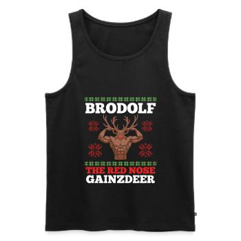 Weihnachten Brodolf The Red Nose Gainzdeer Lustige - Männer Premium Bio Tank Top - Schwarz - Vorne - AI Model Male 178 light (178cm)