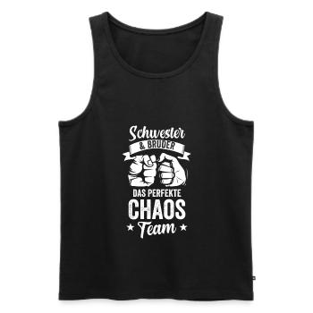 Schwester Und Bruder das perfekte Chaos Team Gesch - Männer Premium Bio Tank Top - Schwarz - Vorne - Michal (187cm)