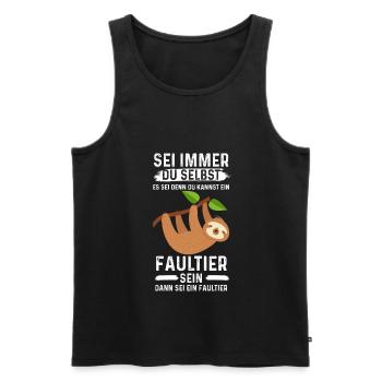 Fuchs Herzschlag EKG Puls Geschenk - Männer Premium Bio Tank Top - Schwarz - Vorne - Michal (187cm)