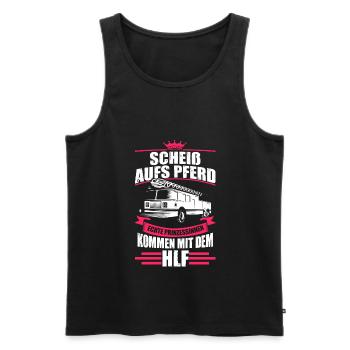 Feuerwehrfrau Prinzessin Feuerwehrauto HLF Geschen - Männer Premium Bio Tank Top - Schwarz - Vorne - Michal (187cm)