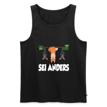 Fuchs Sei Anders Fledermaus Waldtier Geschenk - Männer Premium Bio Tank Top - Schwarz - Vorne - AI Model Male 178 light (178cm)