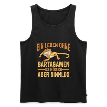 Bartagame Terraristik Echse Eidechse Reptil Gesche - Männer Premium Bio Tank Top - Schwarz - Vorne - Michal (187cm)