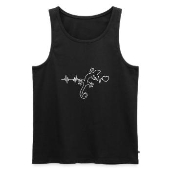 Gecko heartbeat lizard terraristic gift - Men's Premium Organic Tank Top - black - Front - AI Model Male 178 light (178cm)