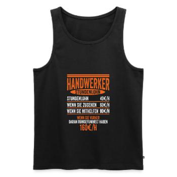 Handwerker Stundenlohn Baustelle Bauarbeiter Gesch - Männer Premium Bio Tank Top - Schwarz - Vorne - AI Model Male 178 light (178cm)