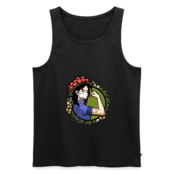 Bollenhut & Schwarzwald Geschenk | Schwarzwald - Männer Premium Bio Tank Top - Schwarz - Vorne - Michal (187cm)