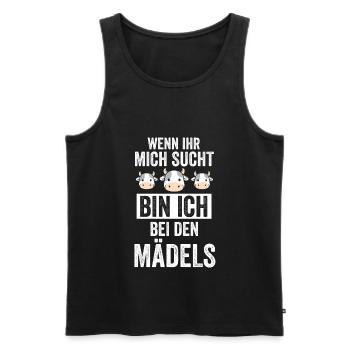 Kuh Kuhstall Bauer Bauernhof Landwirtschaft Lustig - Männer Premium Bio Tank Top - Schwarz - Vorne - AI Model Male 178 light (178cm)